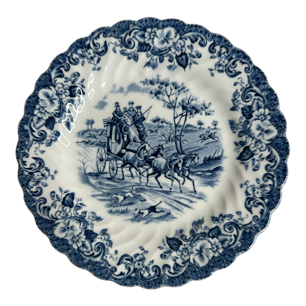 Johnson Bros England Blue Coaching Scenes Ironstone Hunting Country Plate